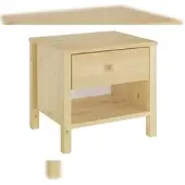 Erst-Holz Nachtschrank Nachttisch mit Schublade und Ablage Kiefer massiv 90.20-K1