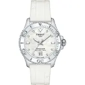 Tissot Seastar 1000 36 mm Quarz-Uhr mit Perlmuttzifferblatt und Diamanten