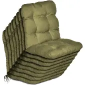 Beautissu 8er Set Niedriglehner Auflagen Set Flair NL, 100x50x8cm, Olivegrün