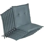 Beautissu 8er Set Niedriglehner Auflage Loft NL, 100x50x6cm, Taubenblau
