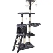 Dynamic24 Kratzbaum 138cm Katzenbaum Sisal Kletterbaum Katzenkratzbaum Spielbaum Höhle
