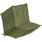 Beautissu 8er Set Niedriglehner Auflage Loft NL, 100x50x6cm, Olivegrün