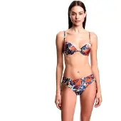 Emporio Armani für Damen. EW000800_AF20242 Bikini mit Blumendruck (XL), Strandbekleidung, Polyamid, Marine