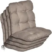 Beautissu 4er Set Niedriglehner Auflagen Set Flair NL, 100x50x8cm, Taupe