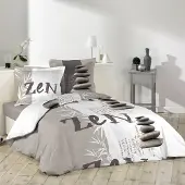 Dynamic24 3tlg. Bettwäsche Baumwolle 240x220 Übergröße King Size Bett Kissen Bezug taupe