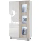 Vladon VITRINE Denjo Tür in Eiche Nordic