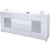 Vladon SIDEBOARD Grömitz Weiß Hochglanz