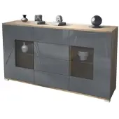 Vladon SIDEBOARD Grömitz Grau Hochglanz