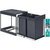 Songmics Mülltrennsystem für Unterschrank, 2 x 20 L, LTB951GZ01