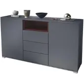 Vladon SIDEBOARD Skadu Bordeaux Hochglanz