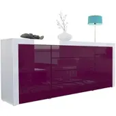Vladon SIDEBOARD La Paz Brombeer Hochglanz / Weiß Hochglanz