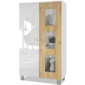 Vladon VITRINE Denjo Tür in Eiche Natur