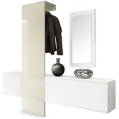 Vladon GARDEROBE Carlton Paneel in Creme Hochglanz