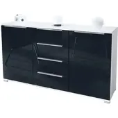 Vladon SIDEBOARD Linio Schwarz Hochglanz