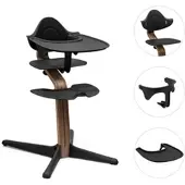 Stokke Nomi Bundle Hochstuhl Walnuss inkl. Babyset und Tray, schwarz