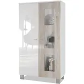 Vladon VITRINE Denjo Tür in Eiche Nordic