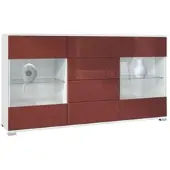 Vladon SIDEBOARD Bari Bordeaux Hochglanz