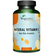 Vegavero Natürliches Vitamin C | 180 Kapseln | aus Acerola-Extrakt | | vegan