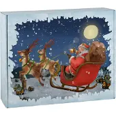 Herz&Heim DIY Adventskalender mit nostalgischem Weihnachtsmann Motiv, zum selbst Befüllen