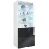 Vladon VITRINE Granada Schwarz Hochglanz