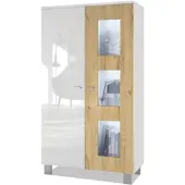 Vladon VITRINE Denjo Tür in Eiche Natur