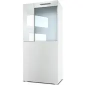 Vladon VITRINE Movie Absetzungen in Weiß Hochglanz