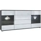 Vladon SIDEBOARD Bari Weiß Hochglanz