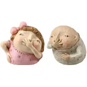 Melitt 2 StüCk Badezimmer-Statue "MäDchen HäLt Nase", Lustige MäDchen-Badezimmer-Dekoration, Badezimmer-Regal-Sitzer