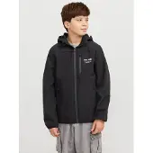 Jack & Jones 12269432_2161_128, Windbreaker-Jacke, Uni, Erwachsener, Reißverschluss, Polyester, Schwarz