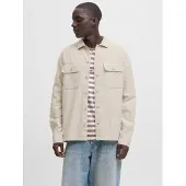 Jack & Jones Langarmhemd "JJECHARGE OVERSHIRT LS NOOS", Herren, Gr. XL, N-Gr, gelb (moonbeam), Web, Obermaterial: 60% Baumwolle, 40% Polyester, unifarben, relaxed fit, Hemden Langarmhemd