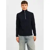 Jack & Jones Einfarbig Strickjacke Mit Viertelreißverschluss