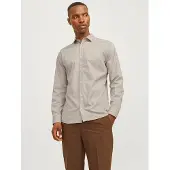 Jack & Jones Langarmhemd "JJJOE SHIRT LS PLAIN" Materialmix, slim fit