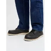 Jack & Jones 12277398_2161_41, Stiefel, Schwarz, Rundzeh, Schnürverschluss, Gummi, Mikrofaser