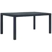 Furnicato Gartentisch Anthrazit 150x90x72 Cm Kunststoff Rattan-optik
