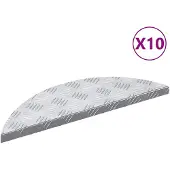vidaXL Treppe Tritt Halbmond 10 pcs Silber 60 x 18 x 2,5 cm Aluminium