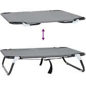 vidaXL Hundebett Hellgrau 70 x 46 x 18 cm Stahl