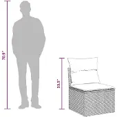 vidaXL Gartensofa-set 7 Stk. Schwarz Poly-Rattan