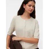 Vero Moda Strickjacke "VMDOFFY 2/4 O-NECK BUTTON CARDIGAN NOOS" Materialmix, regular fit