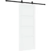 vidaXL Schiebetür Weiß und Schwarz 83 x 202 cm Massives Kiefernholz