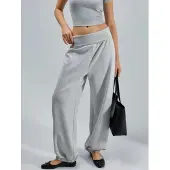 Busem Damen Mid-Waist gerade Pull-On-Hosen