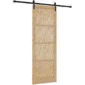 vidaXL Schiebetür Natürlich und Schwarz 83 x 232 cm