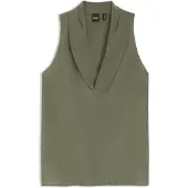 BOSS Ärmellose Bluse aus sandgewaschener Seide mit V-Ausschnitt Grösse 40