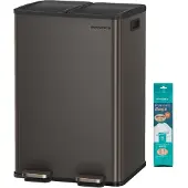 Songmics Mülleimer mit 2 Fächern und Softclose-Deckel