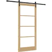 vidaXL Schiebetür ORKDAL Natürlich und Schwarz 93 x 211 cm