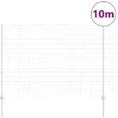 vidaXL Euro-Zaun mit Pfosten 10 x 1,5 m Verzinkter Stahl Silber Netz