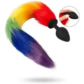 You2Toys - Silikon Analplug mit Schwanz (Regenbogen)