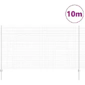 vidaXL Euro-Zaun mit Pfosten 10 x 1,4 m Verzinkter Stahl Silber Netz