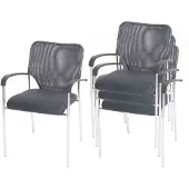 MCW 4x Besucherstuhl Tucson, Konferenzstuhl stapelbar, Stoff/Textil