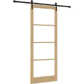 vidaXL Schiebetür ORKDAL Natürlich und Schwarz 93 x 232 cm