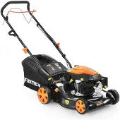 FUXTEC Benzin Rasenmäher FX-RM4346 - 146ccm | 43cm | 3,5PS Motormäher | mit Antrieb | 40L Fangkorb| 25kg | 4-Takt | Heckauswurf |800ml |bis 400m²